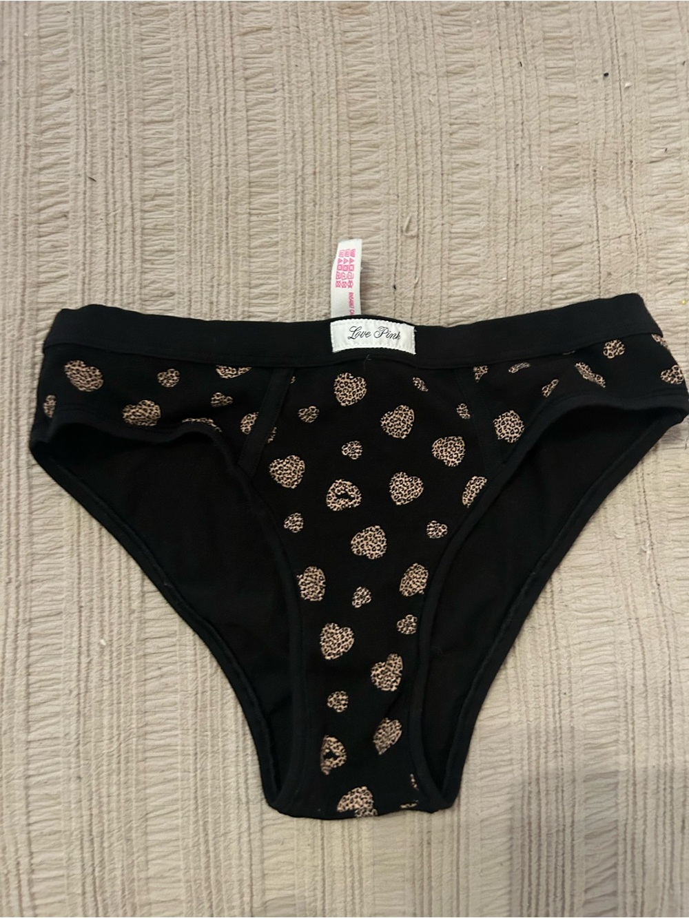 PINK Victoria's Secret Girls' Black Leopard Print Bikini Briefs